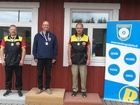 M60 sarjan 3 x 20 kisan podiumin valtaajat: I Mikko Mattila MyA, II Markku Haklin SaSA. III Veikko Laine SaSA. Kuva Eeva Kyrönlahti  